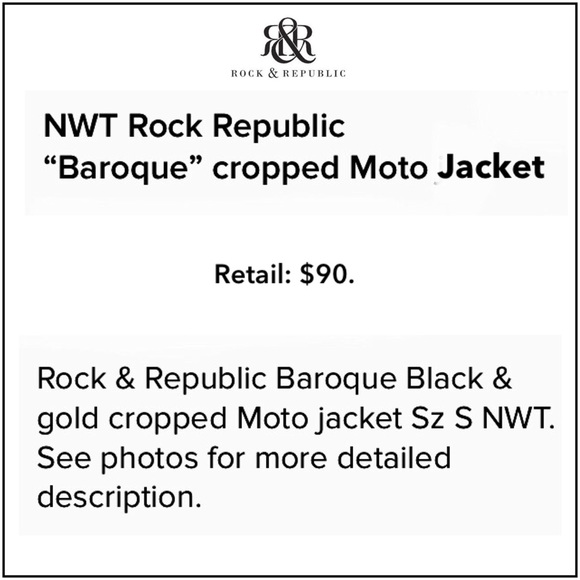 SOLD๐R&R Baroque Crop Moto ๐ jacket - Picture 8 of 8